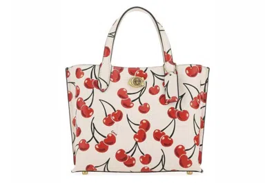 COACH COACH WILLOW TOTE BAG CHERRY PRINT