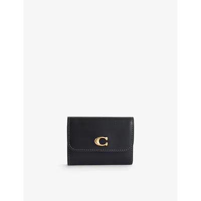 COACH WOMENS BLACK ESSENTIAL LEATHER CARD HOLDER