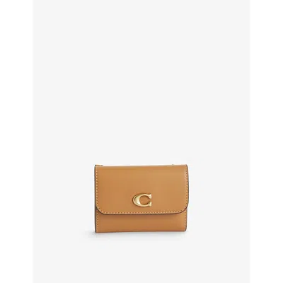 COACH WOMENS ESSENTIAL LEATHER CARD HOLDER HONEY BROWN