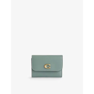 COACH WOMENS ESSENTIAL LEATHER CARD HOLDER SAGE