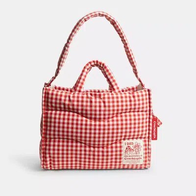 COACH COACHTOPIA LOOP TOTE WITH GINGHAM PATTERN