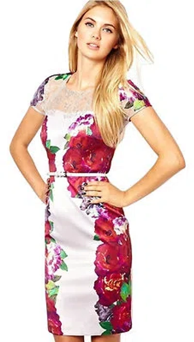 COAST DAMEN COAST BLUMENMUSTER SPITZENKLEID MULTI GRÖSSE EU 10 HOCHZEIT GAST ANLASS