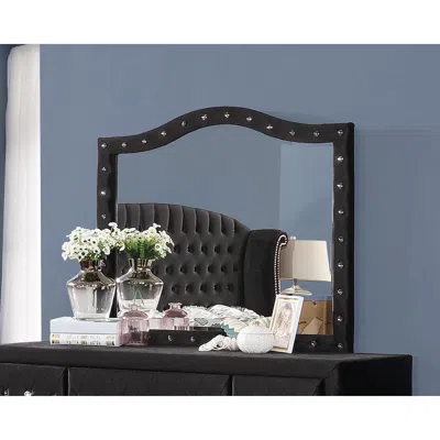 COASTER CO. OF AMERICA DEANNA BUTTON TUFTED DRESSER MIRROR BLACK