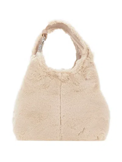 COCCINELLE C-EASY FAUX-FUR TOP HANDLE TOTE BAG