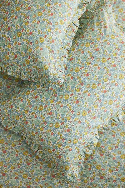 COCO & WOLF COCO & WOLF BETSY SAGE COTTON PILLOWCASE, SET OF 2