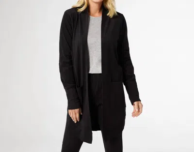 COCO + CARMEN WEEKEND BRUSHED ALL DAY POCKET CARDIGAN IN BLACK