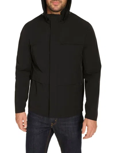 COLE HAAN MEN'S SLEEK NYLON HOODED WINDBREAKER JACKET