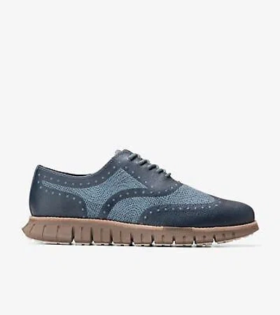 COLE HAAN COLE HAAN MEN'S ZEROGRAND REMASTERED EMBROSTITCH WINGTIP STORMY WEATHER C39576