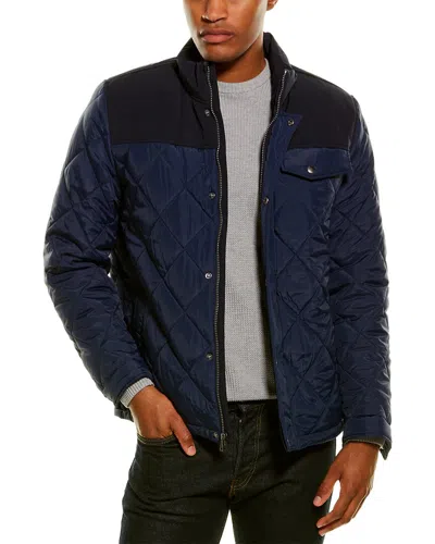 COLE HAAN SIGNATURE COLE HAAN DIAMOND-QUILTED MIXED MEDIA JACKET