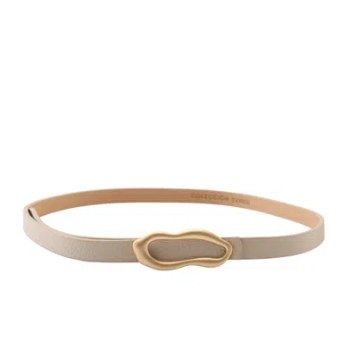 COLECCIÓN TANSU WOMEN'S NEUTRALS CHLOE LEATHER BELT OFF WHITE