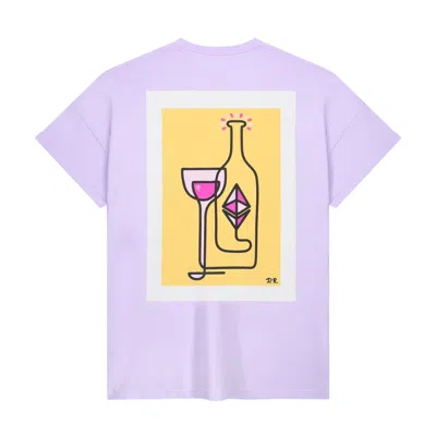 COLLECT THE LABEL WOMEN'S PURPLE WINE  OVERSIZED TEE  LILA