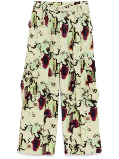 COLLINA STRADA WATERCOLOR FLORAL CARGO PANT