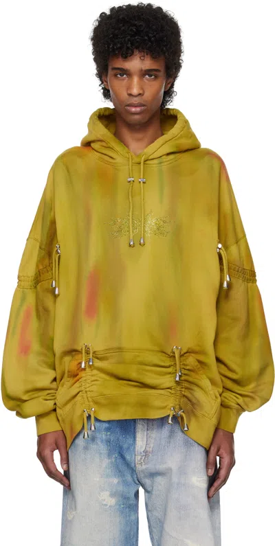 COLLINA STRADA YELLOW RHINESTONE HOODIE