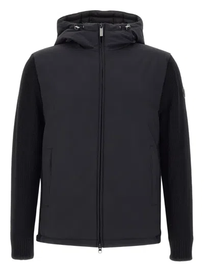 COLMAR HOODED KNIT-PANEL JACKET