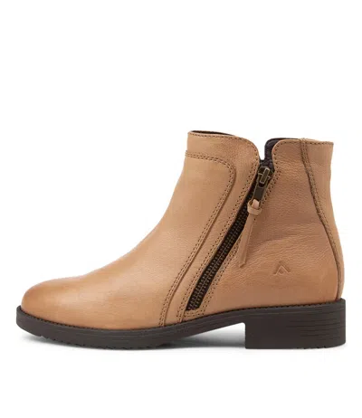 COLORADO COLORADO QABLE CAMEL LEATHER ANKLE BOOTS WOMENS SHOES CASUAL BOOTS ANKLE