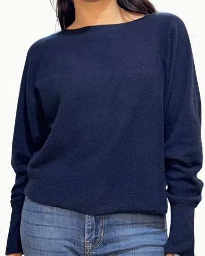 COLORUSH YANGON BOAT NEK SWEATER IN NAVY