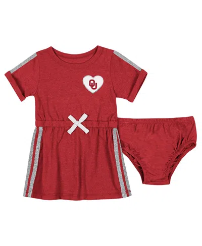 COLOSSEUM BABY BOYS AND GIRLS CRIMSON OKLAHOMA SOONERS XUR DRESS AND BLOOMER SET