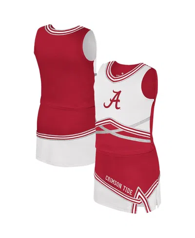 COLOSSEUM BIG GIRLS 2-PIECE CRIMSON ALABAMA CRIMSON TIDE LOLLIPOP PARK CHEER SET