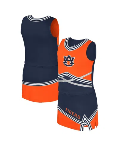 COLOSSEUM BIG GIRLS 2-PIECE NAVY AUBURN TIGERS LOLLIPOP PARK CHEER SET