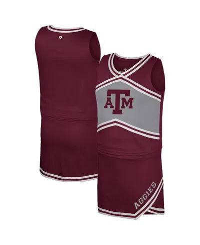COLOSSEUM BIG GIRLS MAROON TEXAS A&M AGGIES CHEERLEADER TOP AND SKIRT SET
