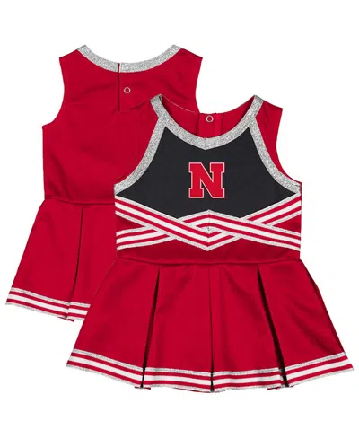 COLOSSEUM GIRLS BABY BOYS AND GIRLS SCARLET NEBRASKA HUSKERS LOLLIPOP PARK CHEER DRESS