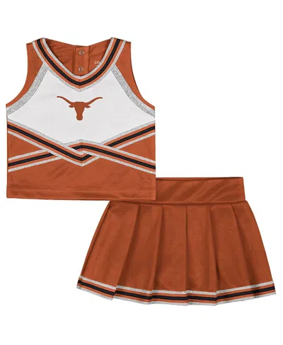 COLOSSEUM GIRLS TODDLER 2-PIECE TEXAS ORANGE TEXAS LONGHORNS LOLLIPOP PARK CHEER SET