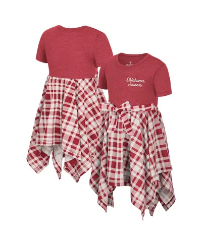 COLOSSEUM GIRLS TODDLER CRIMSON OKLAHOMA SOONERS MARCELINE PLAID DRESS