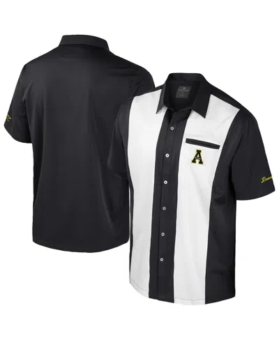 COLOSSEUM MEN'S BLACK APPALACHIAN STATE MOUNTAINEERS STRIKE BOWLING BUTTON-UP SHIRT