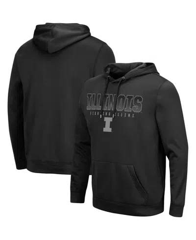 COLOSSEUM MEN'S COLOSSEUM BLACK ILLINOIS FIGHTING ILLINI BLACKOUT 3.0 PULLOVER HOODIE
