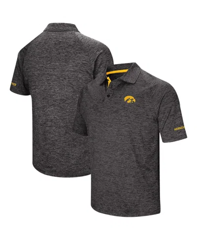COLOSSEUM MEN'S COLOSSEUM BLACK IOWA HAWKEYES BIG AND TALL DOWN SWING POLO SHIRT