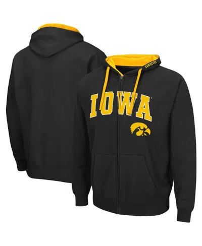 COLOSSEUM MEN'S COLOSSEUM BLACK IOWA HAWKEYES BIG AND TALL FULL-ZIP HOODIE