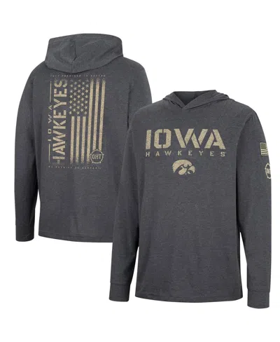 COLOSSEUM MEN'S COLOSSEUM CHARCOAL IOWA HAWKEYES TEAM OHT MILITARY-INSPIRED APPRECIATION HOODIE LONG SLEEVE T-