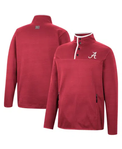 COLOSSEUM MEN'S COLOSSEUM CRIMSON ALABAMA CRIMSON TIDE REBOUND QUARTER-SNAP JACKET