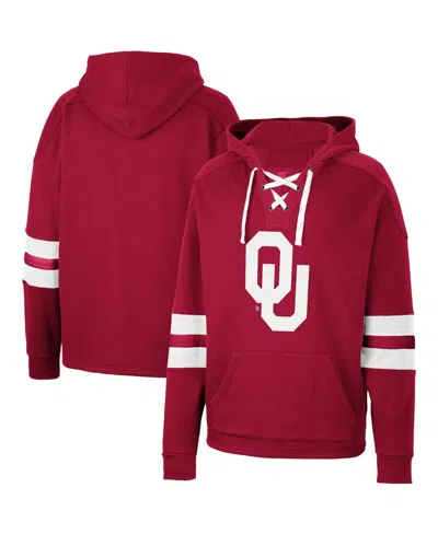 COLOSSEUM MEN'S COLOSSEUM CRIMSON OKLAHOMA SOONERS LACE-UP 4.0 PULLOVER HOODIE