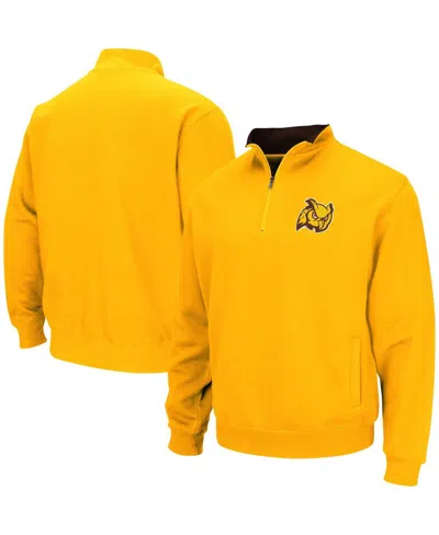 COLOSSEUM MEN'S COLOSSEUM GOLD ROWAN PROFS TORTUGAS QUARTER-ZIP SWEATSHIRT