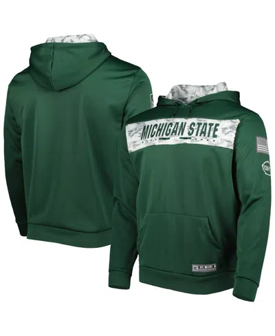 COLOSSEUM MEN'S COLOSSEUM GREEN MICHIGAN STATE SPARTANS OHT MILITARY-INSPIRED APPRECIATION TEAM COLOR PULLOVER