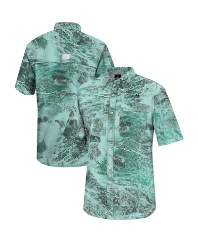 COLOSSEUM MEN'S COLOSSEUM GREEN NOTRE DAME FIGHTING IRISH REALTREE ASPECT CHARTER FULL-BUTTON FISHING SHIRT