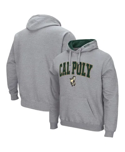COLOSSEUM MEN'S COLOSSEUM HEATHERED GRAY CAL POLY MUSTANGS ARCH AND LOGO PULLOVER HOODIE