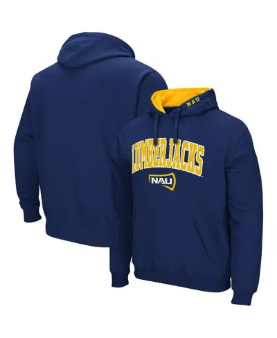 COLOSSEUM MEN'S COLOSSEUM NAVY NORTHERN ARIZONA LUMBERJACKS ARCH AND LOGO PULLOVER HOODIE