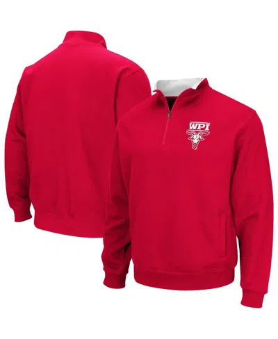 COLOSSEUM MEN'S COLOSSEUM RED WORCESTER POLYTECHNIC INSTITUTE ENGINEERS TORTUGAS QUARTER-ZIP SWEATSHIRT