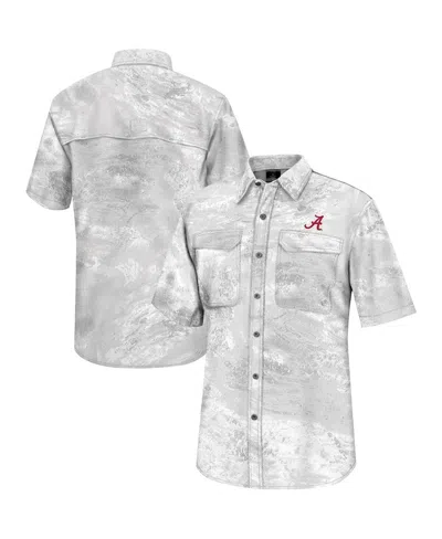 COLOSSEUM MEN'S COLOSSEUM WHITE ALABAMA CRIMSON TIDE REALTREE ASPECT CHARTER FULL-BUTTON FISHING SHIRT
