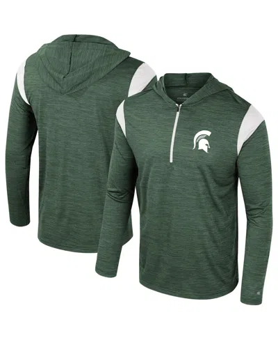 COLOSSEUM MEN'S GREEN MICHIGAN STATE SPARTANS DOZER HALF-ZIP WINDSHIRT