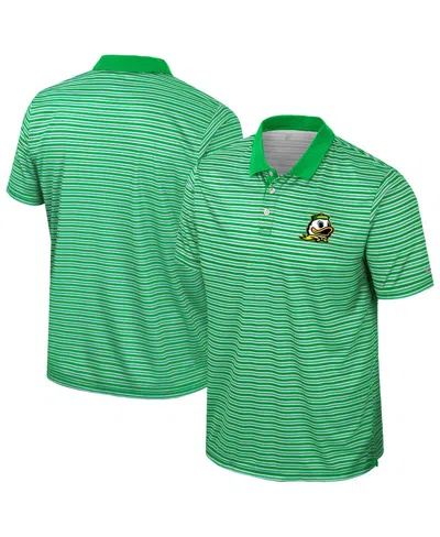 COLOSSEUM MEN'S GREEN OREGON DUCKS STRIPED POLO SHIRT