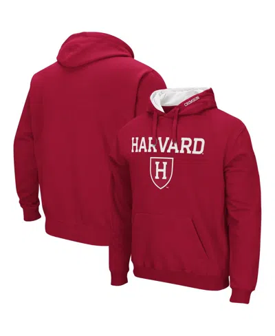 COLOSSEUM MEN'S HARVARD CRIMSON ARCH AND LOGO PULLOVER HOODIE
