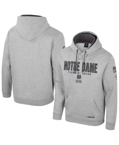 COLOSSEUM MEN'S HEATHER GRAY NOTRE DAME FIGHTING IRISH OORAH OHT MILITARY APPRECIATION PULLOVER HOODIE