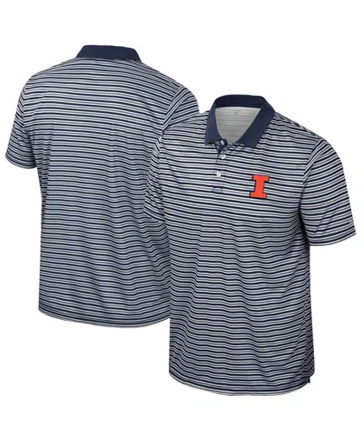 COLOSSEUM MEN'S NAVY ILLINOIS FIGHTING ILLINI STRIPED POLO SHIRT