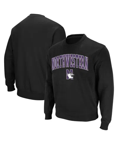 COLOSSEUM MEN'S NORTHWESTERN WILDCATS ARCH & LOGO CREW NECK SWEATSHIRT