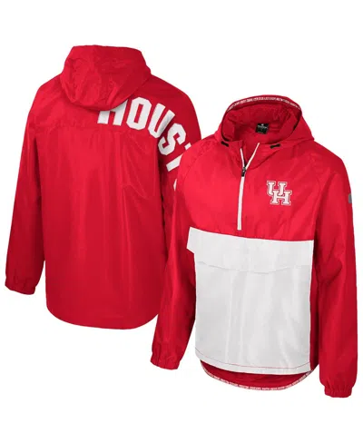 COLOSSEUM MEN'S RED HOUSTON COUGARS RELOADED ANORAK HALF-ZIP JACKET