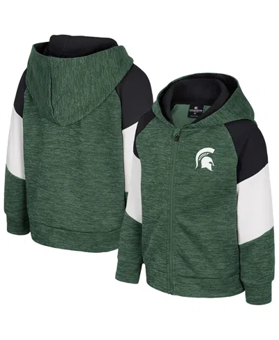 COLOSSEUM TODDLER GREEN MICHIGAN STATE SPARTANS SPIRIT HOLLOW FULL-ZIP HOODIE