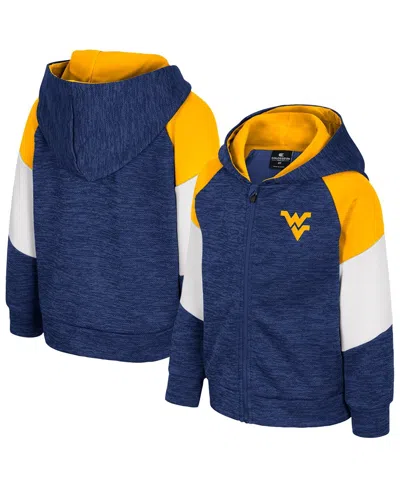 COLOSSEUM TODDLER NAVY WEST VIRGINIA MOUNTAINEERS SPIRIT HOLLOW FULL-ZIP HOODIE
